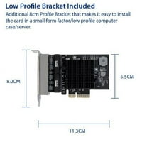 Quad 2. Gigabit PCI-e Ethernet mrežna kartica, crna srebrna, višebojna
