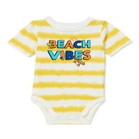 Garanimals Baby Boy beach Vibes bodi sa prugama kratkih rukava, veličine 0 3M-24M