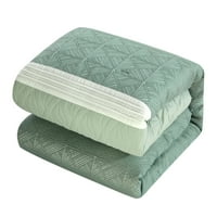 Chic Home Macy 6-dijelni žakard tkani geometrijski krevet u torbi set jorgana, King, zelena