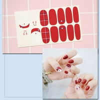 Tetovaže noktiju za djevojčice Božićne naljepnice za nokte-nove 3D naljepnice za nokte pahuljice Metalik