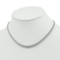 Primalno srebrne srebrne srebrne kubične cirkonije Rivijera visoka polirana ogrlica