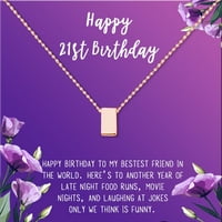 Sretni poklon set 21. rođendana, ogrlica i nakit za nakit, rođendanska karta i nakit poklon, poklon za