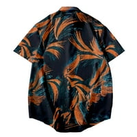 Havajska majica casual gumb dolje majica kratkih rukava za odmor za odmor tropska ljetna majica