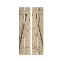 Ekena Millwork 1 2W 42 H Rustikalna ploča sa dvije ploče-N-letvica Pecky Cypress Fau drvene kapke w Z-ploča, grundirana Tan