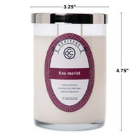 Colonial Candle Fine Merlot Mirisna Jar Candle-klasični cilindri - Oz-hr Burn