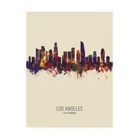 Zaštitni znak likovne umjetnosti 'Los Angeles California Skyline Portrait III' Umjetnost platna Michaela
