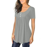 Košulja za žene Loat Fit Plus size s kratkim rukavima Tunički vrhovi Baš labavi T majice Solid Boja Batwing