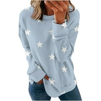 Duks za žene na klirensu pulover štampana majica Casual loose Light Top Duks Dugi rukav okrugli vrat Top