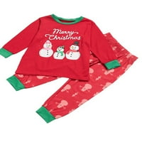 Paille žene Djeca djeca elastična salona za struk Loungeard Porodica Pajamas Set Soft Holiday PJ setovi s dugim rukavima Božićna odjeća Noćna odjeća Crvena mama-3xl