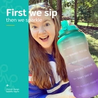 Venture Pal veliki galon Oz motivaciona BPA besplatna nepropusna flaša za vodu sa slamkom i vremenskim