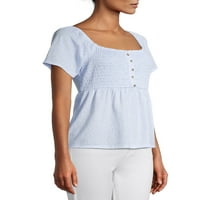 No Bounties Juniors ' Flutter Sleeve Smocked Top