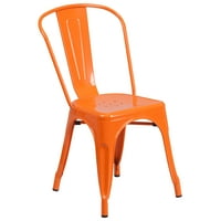 Flash nameštaj Komercijalni razred 30 okrugli narančasti metalni unutrašnji tablica na otvorenom sa stolicama