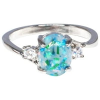 Ženske djevojke delikatni s-ilver prsten Ovalni rez Vatreni Opal dijamantski nakit rođendanski poklon