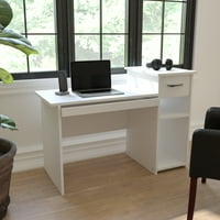 Flash nameštaj Highland Park White Računalni stol sa policama i ladicama