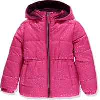 Pink Platinum Girls 4-Star Folija Puffer Jacket