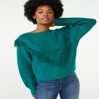 Scoop ženski džemper sa resama