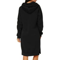 shpwfbe haljine za žene crna haljina Ležerne haljine za žene ženske jesen i zima labave čvrste dugačke