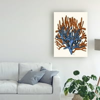 Zaštitni znak likovne umjetnosti 'plavi i narandžasti koralji B' platnena umjetnost FAB Funky