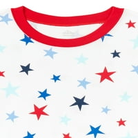 Unise americana zvijezde kratki rukav gornji i kratke hlače Pamuk Snug Fit Pajama set, komad, veličina