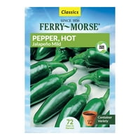 Ferry-Morse 340mg paprika vruća jalapeño, blag semenke biljnog biljaka punog sunca