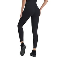 Fabiurt ženske sportske hlače Ženska dizanje vježbi Fitness tekući visoko struk joga hlače, crna