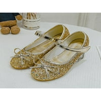 Eloshman Girl Cipele klizanje na baletnim stanovima Glitter haljina cipele za mališanu djecu zlato 11.5c