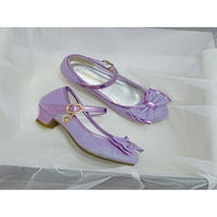 Ymiytan Djeca Mary Jane Sparkle princeze cipela za cipele haljina cipele zabava udobnost Glitter Purple