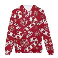 Oalirro duksevi za muškarce Muška Moda Casual Božićni džemper flis Digitalna štampa dukserica sa kapuljačom
