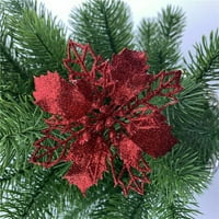 Božićna veličina Poinsettia Glitter cvjetna stabla viseća zabava Xmas Decor