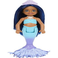 Mermaid Chelsea Barbie lutka sa plavom kosom i ombre repom i krunom, sirene igračke
