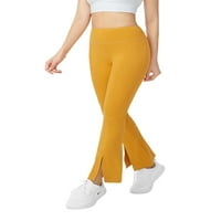 Franhais ženske pantalone za jogu, obične jednobojne elastične pantalone sa visokim strukom