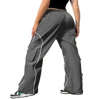 Pantalone pantalone za žene Y2K baggy teretni hlače sa džepovima Trendy Wide noga pantalone Ležerne prilike