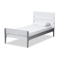 Baxton Studio Nereida Moderna klasična misija Stil Sivo-gotov krevet sa dva odvojena kreveta sa dva odvojena