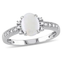 0. Carat T. G. W. safir dragi kamen i akcent bijeli dijamantski prsten